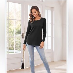 Elegant Black Long Sleeve Top
